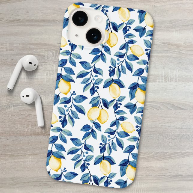 Blue Yellow Lemon Case-Mate iPhone Case (Creator Uploaded)