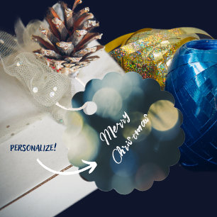 Blue yellow Merry Christmas  Favour Tags