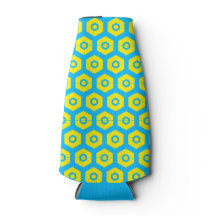Blue Yellow Modern Hexagon Pattern 4Don Cooler