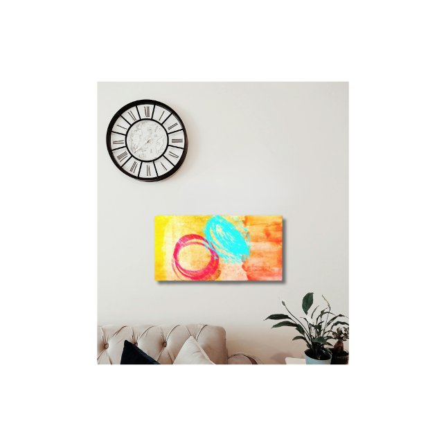Blue Yellow Modern Stretched Canvas Print Wall Art (Creator Uploaded)