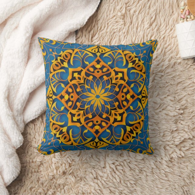 blue yellow mosaic cushion (Blanket)