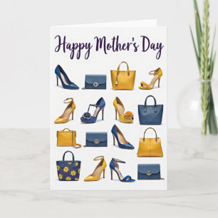 Blue Yellow Mothers Day Style Card