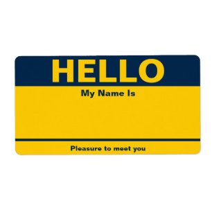 Blue Yellow Name Tag - Avery Label