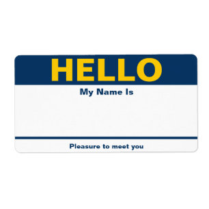 Blue Yellow Name Tag - Label
