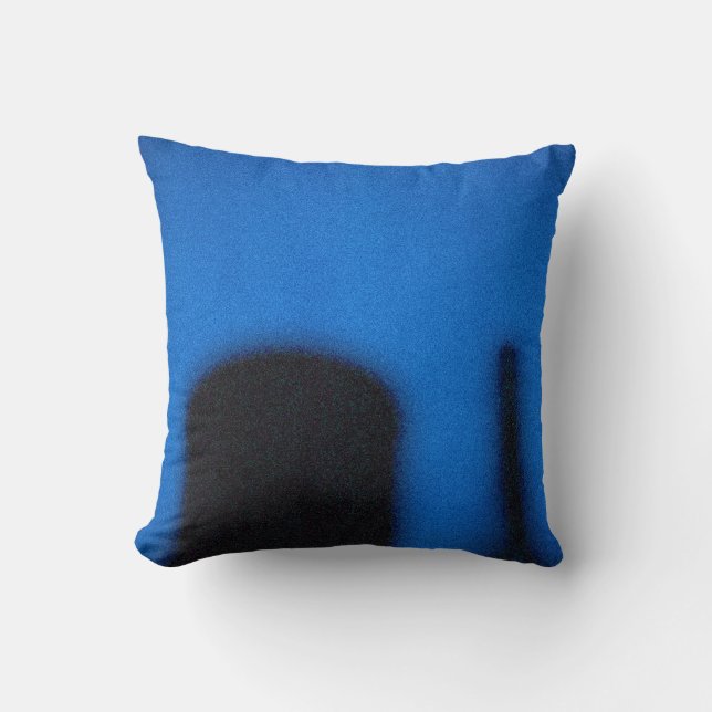 Blue & Yellow NYC Water Tower Roofscape Cushion (Front)