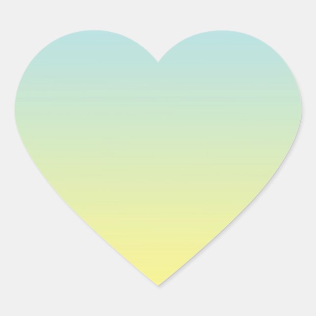 Blue & Yellow Ombre Heart Sticker (Front)