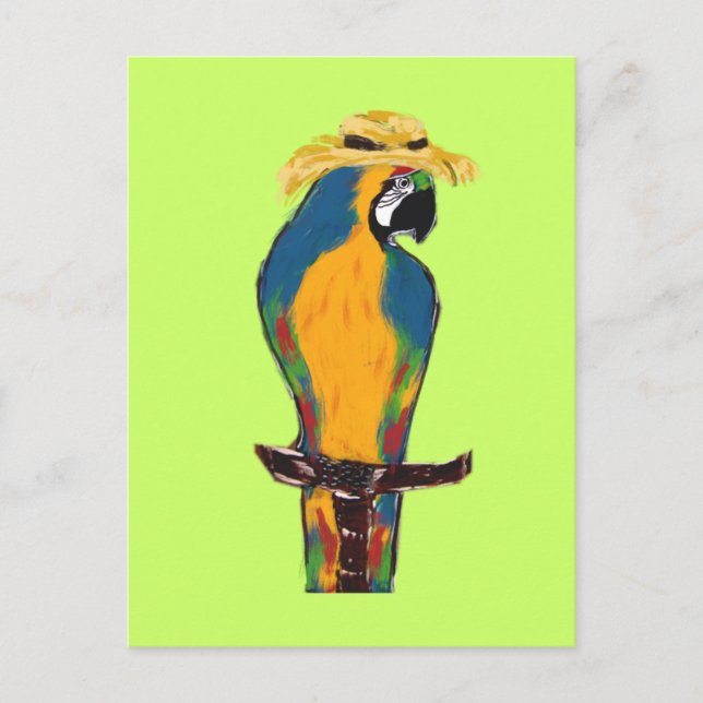 Blue & Yellow Parrot Postcard (Front)
