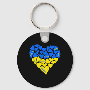 Blue Yellow Peace Dove Heart Ukraine Hope Love Ukr Key Ring