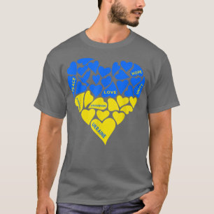 Blue Yellow Peace Dove Heart Ukraine Hope Love Ukr T-Shirt