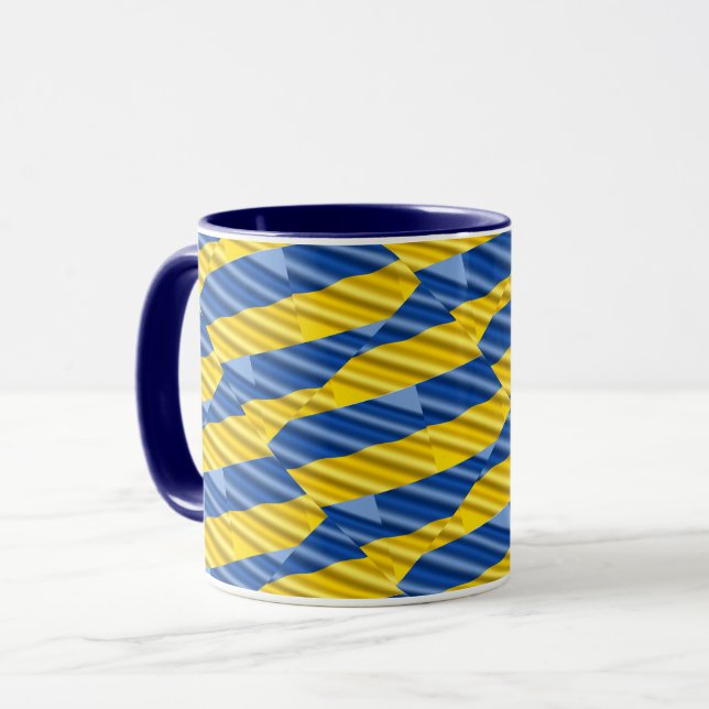 Blue Yellow Peace No War Ukraine Inspired Modern Mug (Front Left)