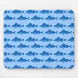 Blue Yellow Perch Fish Mouse Mat