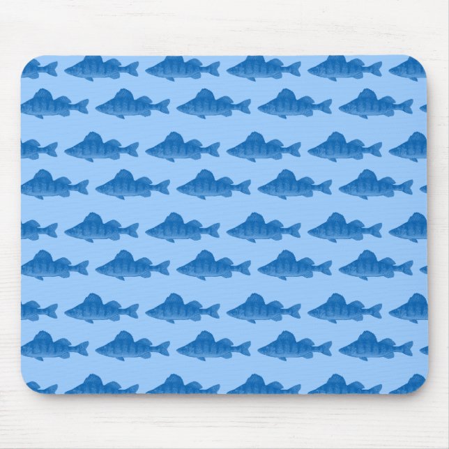Blue Yellow Perch Fish Mouse Mat (Front)