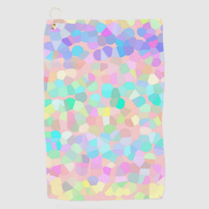 Blue Yellow Pink Green Pastel Mosaic Abstract  Golf Towel