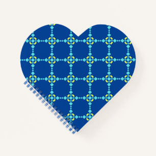 Blue & Yellow Pixelated Pattern Notebook