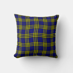 Blue Yellow Plaid Checker Seamless Pattern Cushion