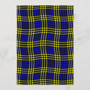 Blue Yellow Plaid Checker Seamless Pattern Invitation