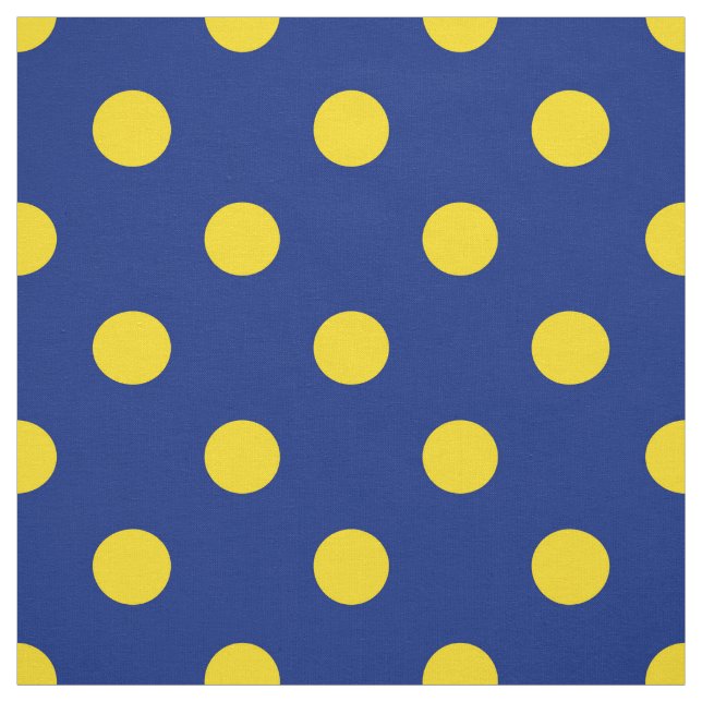Blue Yellow Polka Dots Textile Fabric (Swatch)