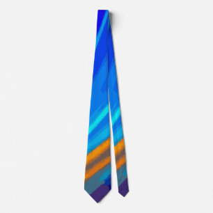 Blue Yellow Red Abstract Wave Bold Modern Color Tie