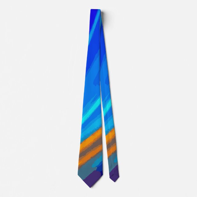 Blue Yellow Red Abstract Wave | Bold Modern Color  Tie (Front)