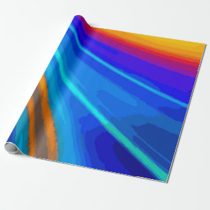 Blue, Yellow & Red Abstract Wave Pattern – Bold Wrapping Paper