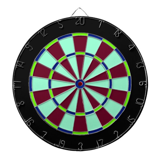 Blue, Yellow, Red and White Metal Cage Dartboard (Front)