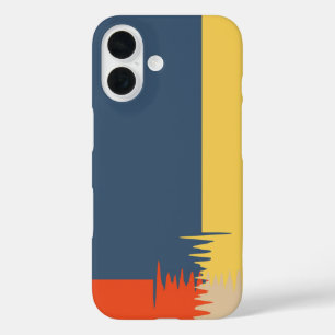 Blue Yellow Red Cream iPhone 16 Case