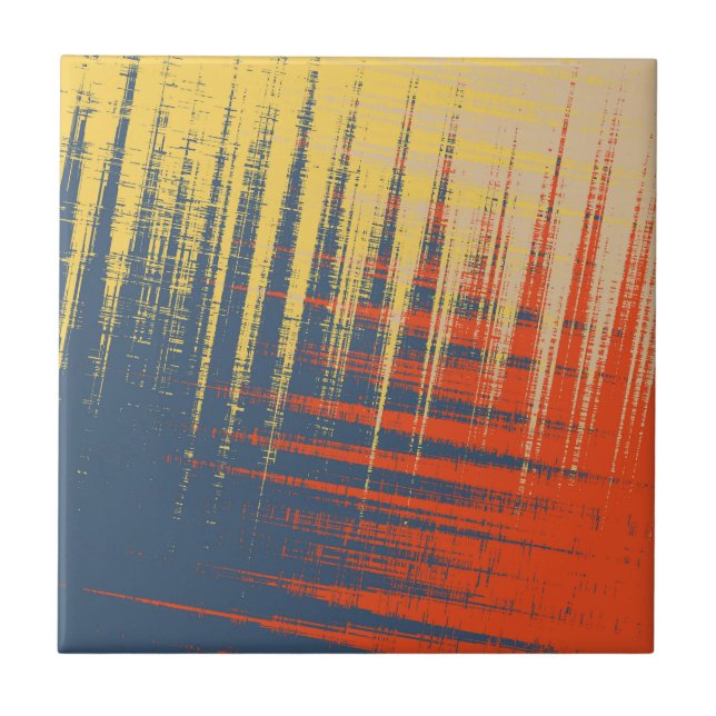 Blue Yellow Red Cream Tile (Front)