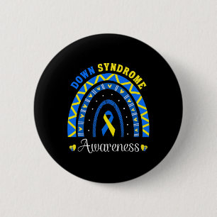 Blue Yellow Ribbon Down Syndrome Awareness Family  6 Cm Round Badge