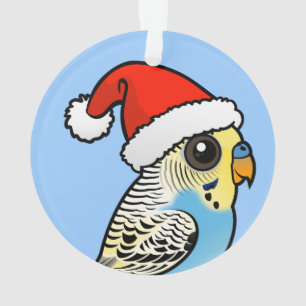 Blue & Yellow Santa Budgie Ornament