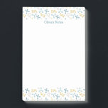 Blue Yellow Science Molecules Biology Icons Post-it Notes<br><div class="desc">Cute personalised notepad with molecules of different colours in blue and yellow. The text is customisable. Add your own message and/or customise further. Perfect gift for scientists,  researcher,  science students,  etc. Designed by Patricia Alvarez.</div>