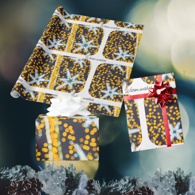Blue yellow shining Christmas stars Wrapping Paper (Creator Uploaded)