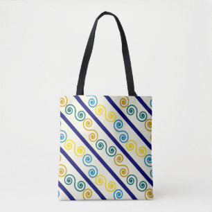 Blue Yellow Spirals Tote Bag