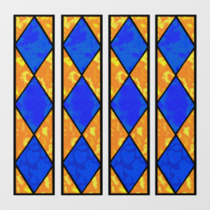 Blue/Yellow "Stained Glass Effect" window borders. Cling
