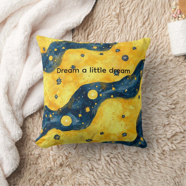 Blue Yellow Starry Sky Cushion (Blanket)