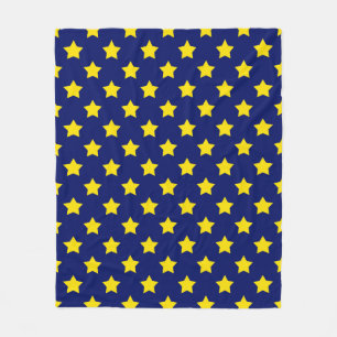 Blue Yellow Stars Pattern Decorative Fleece Blanket