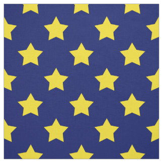 Blue Yellow Stars Pattern Decorative Textile Fabric