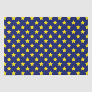 Blue Yellow Stars Pattern Decorative Tissue Paper