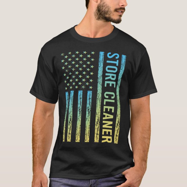 Blue Yellow Store Cleaner T-Shirt (Front)