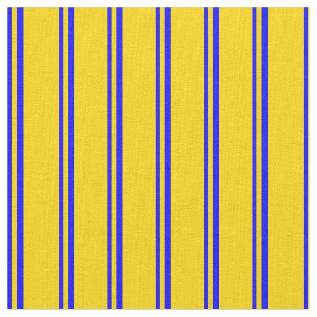 Blue & Yellow Stripes Fabric (Close Up)