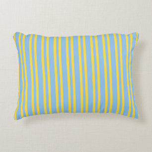 Blue Yellow Stripes Seamless Pattern Decorative Cushion