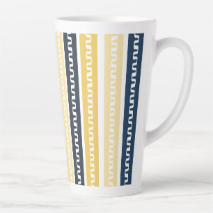 Blue & Yellow Stripped Latte Mug