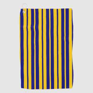 Blue Yellow Stylish Stripes Pattern Design Golf Towel