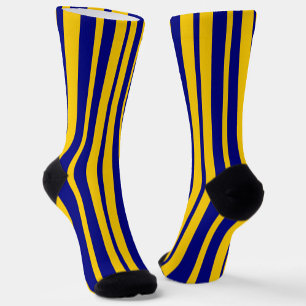 Blue Yellow Stylish Stripes Pattern Design  Socks