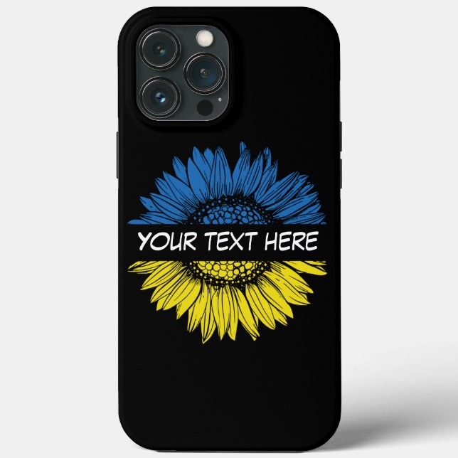 Blue yellow sunflower. Custom text. Customisable Case-Mate iPhone Case (Back)