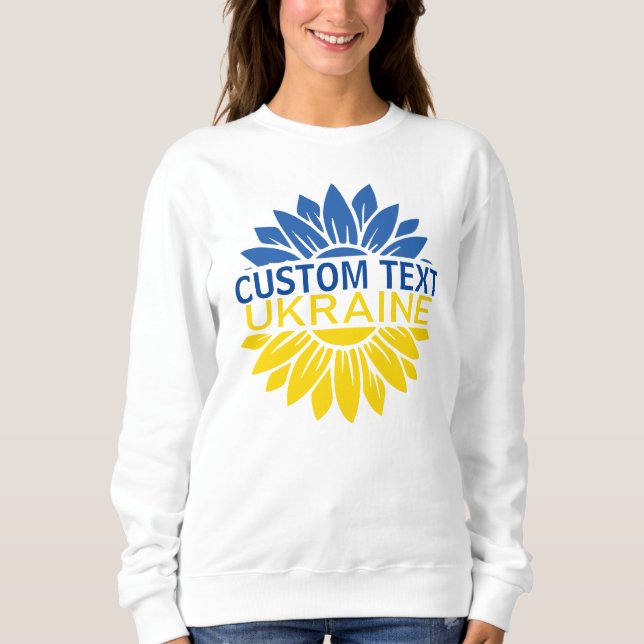 Blue/yellow sunflower Custom text. Customisable Sweatshirt (Front)