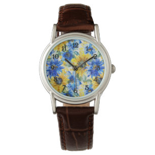 Blue Yellow Sunflowers Watch