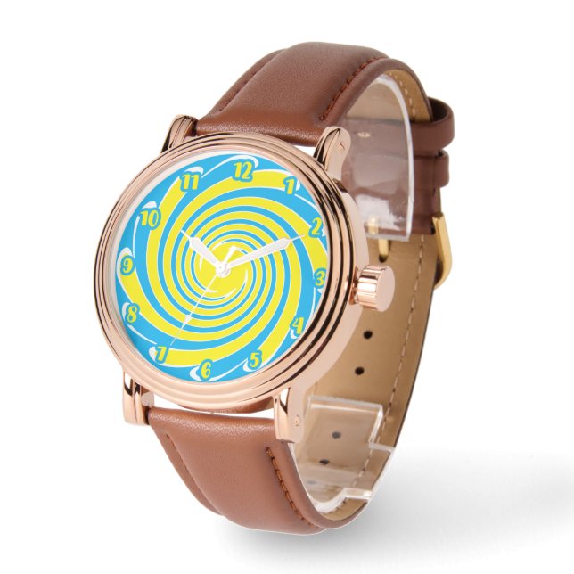 Blue & Yellow Swirl Watch (Angle)