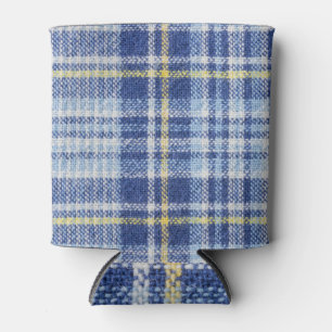 Blue Yellow Tartan: Fashionable Plaid Can Cooler