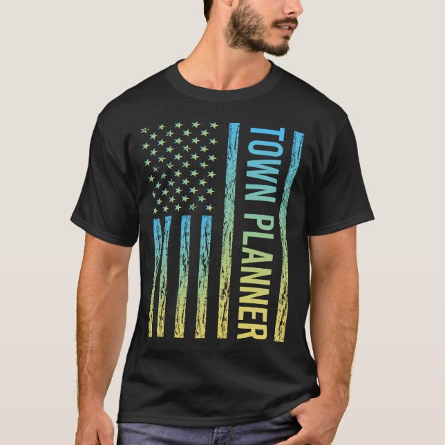 Blue Yellow Town Planner T-Shirt (Front)