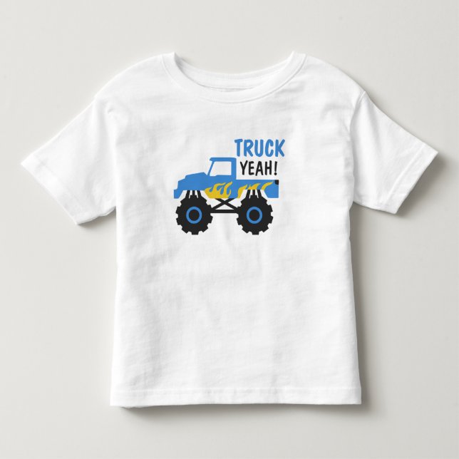 Blue Yellow Truck Yeah Boys Shirt (Front)
